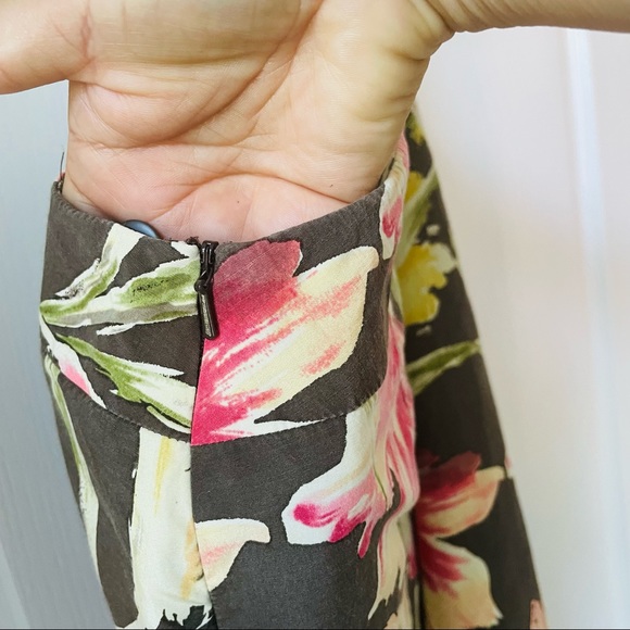 🌸3 for $20 TALBOTS Floral Canvas Skirt Size M Summer Vacation Skirt - Picture 5 of 7